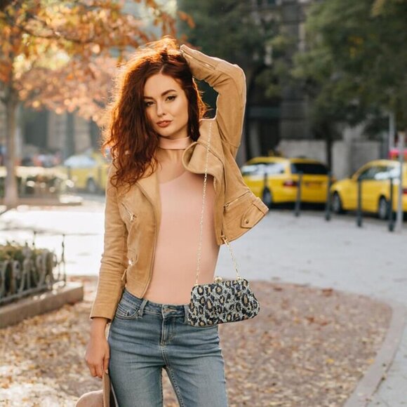 Evening Bag Small Clutch Purses Leopard Purse Formal Wedding Handbag for Women F - Picture 6 of 6